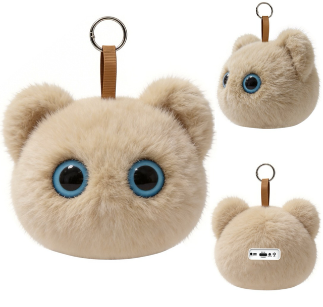 Lovely Cartoon Plush Wireless Speaker Ideal Nursery Kids Early Education Companion Dynamic Eye Custom Wake Up Words