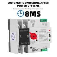 Commutateur de Transfert Automatique Bipolaire ou Tétrapolaire de Type Disjoncteur 63A 100A 125A ATS pour Disjoncteur Électrique