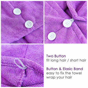 Mejor venta Super absorber agua y de secado rápido de microfibra de <span class=keywords><strong>pelo</strong></span> <span class=keywords><strong>turbante</strong></span> de toalla - Product Image 3