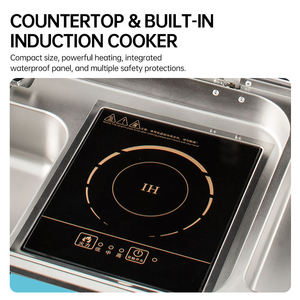 Évier et plaque de cuisson à induction combinés en acier inoxydable SS304 de qualité supérieure pour caravanes, <span class=keywords><strong>camping</strong></span>-cars, bateaux, yachts, cuisinière électrique marine avec évier intégré - Product Image 2