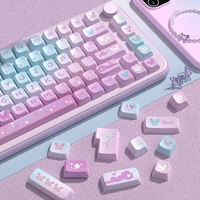 Customized Cherry Cute Anime Keyboard Keycaps Grey Yellow Matcha Green White Key Cap Russian Japanese Mechanical Keycaps Puller