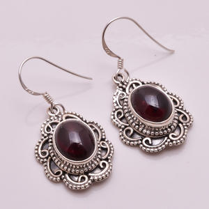 Pendientes de piedras preciosas de plata 925 sólida, joyería de plata de piedras preciosas de amatista, proveedor de hechas a mano de piedras preciosas joyas de plata, joyería fina - Product Image 2