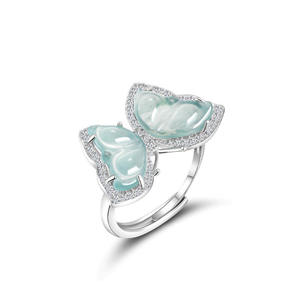 Colgante de Mariposa de Jadeíta Natural con Incrustaciones de Plata S925, Accesorios de Moda, Incluye Certificado de Tasación D737/D738 - Product Image 6