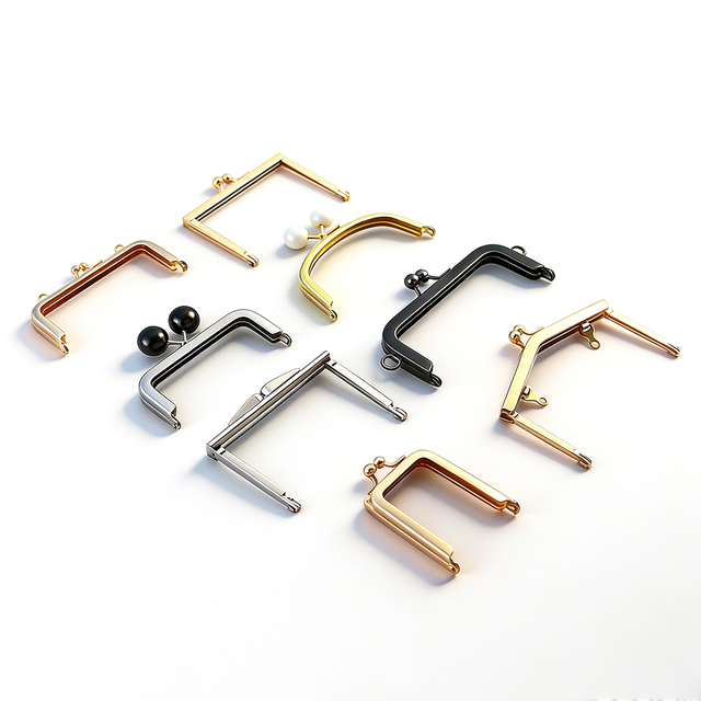 Bag Accessory DIY Handmade Sewing Purse Frame Zinc Alloy Square Embossing Kiss Buckle Strong Waterproof Eco-Friendly Light