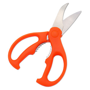 <b>Kitchen</b> <b>Scissors</b> Stainless Steel Orange Straight Head Multi Purpose Home Use - Product Image 1