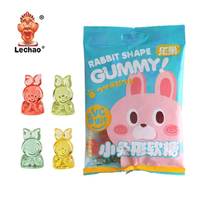 Halal 3D Cartoon Dieren Gummy Candy Eend Konijn Vorm Fruitige Smaak Aangepaste Verpakking Zachte Jelly Candy voor Kinderen