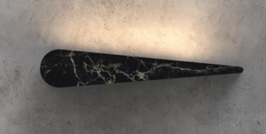 Lámpara de pared de diseño con tubo largo, negro, blanco, flor gris, estilo nicho - Product Image 4