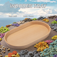 Plateau ovale en bois laqué naturel pour tasse à dessert petite assiette à fromage en bois vaisselle décorative Mini plateau de service bijoux clé moderne