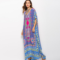 Vente en gros de robes longues africaines imprimées Dashiki Boubou pour femmes, robes Abaya grandes tailles