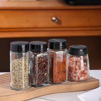 Offre Spéciale 4oz Verre Spice Shaker Bouteille 120ml Clair Carré Herbe Condiments Pot Poivre Assaisonnement Stockage