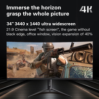 Monitor para Juegos de 34 Pulgadas, 240Hz, Amplio y Rápido, 100% SRGB, Soporte Ajustable en Altura, Precio de Fábrica Bajo, Venta al Por Mayor, Pantalla 4K