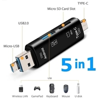 5 en 1 multifonction Type C Micro USB vers USB OTG USB 2.0 TF lecteur de carte adaptateur type-c lecteur Flash adaptateur pour ordinateur Android