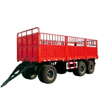 Remorque de transport agricole compacte en acier de 20 pieds avec barre de traction, plateau à parois latérales, capacité de charge maximale de 40 tonnes