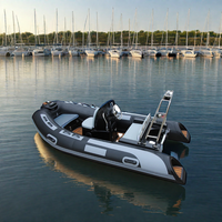 Bateau pneumatique de pêche en caoutchouc Zhenbo CE 6 places à coque en fibre de verre, modèle Rib 360, électrique, pour l'océan