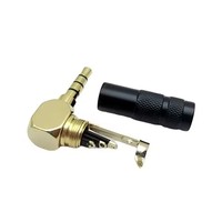 3.5mm Angle droit TRRS Connecteur Plug OEM Usine En Gros Jack 3 pôles Adaptateur Casque Écouteur Plaqué Or Noir