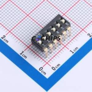 DP-06PT DIP Switch Through hole Component (THT),P=2.54mm Switch Flat Toggle, Raised Type Single Pole Single Throw 6 2.54mm - Product Image 1