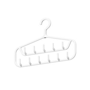 Cintre organisateur de vêtements multifonctionnel avec 8 crochets pour soutiens-gorge, pantalons et sous-vêtements, support de rangement de type crochet, blanc - Product Image 4