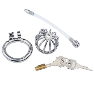 Dispositif de chasteté masculin en métal, petit modèle, acier inoxydable 304, <span class=keywords><strong>cage</strong></span> à pénis confortable, jeu pour adultes, jouet sexuel - Product Image 4
