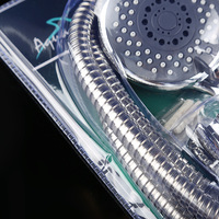 DALEPU Ensemble d'accessoires de robinetterie de salle de bain moderne en ABS chromé, trois pièces, avec pommeau de douche pluie et douchette à main, tuyau de douche pour salles de bain