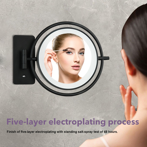 Nueva moda negro montado en la pared plegable baño <span class=keywords><strong>maquillaje</strong></span> <span class=keywords><strong>luz</strong></span> LED <span class=keywords><strong>espejo</strong></span> Hotel vanidad espejos - Product Image 4