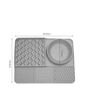 Tapis interactif pour animaux <span class=keywords><strong>de</strong></span> compagnie à 5 compartiments, motif <span class=keywords><strong>beurre</strong></span>, yaourt, <span class=keywords><strong>cacahuète</strong></span>, avec gamelle d'eau en acier inoxydable - Product Image 6