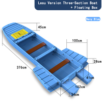 Bateau Pliant en Plastique 3 Personnes avec Flotteurs Latéraux Modulaires Épaissis, Robuste, Haute Durabilité, Écologique et Recyclable, Grand Espace pour Travaux Fluviaux