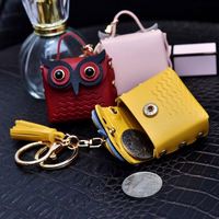 Sac portefeuille porte-clés pendentif Couple porte-clés sac hibou porte-clés portefeuille vente chaude créatif en cuir hibou mini porte-monnaie porte-clés