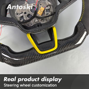 Volant en suède noir personnalisé avec fibre de carbone pour <span class=keywords><strong>SKODA</strong></span> <span class=keywords><strong>Octavia</strong></span> RS IV <span class=keywords><strong>VRS</strong></span> Superb, compatible avec l'affichage LED intelligent - Product Image 5