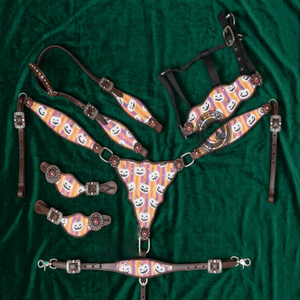 Ensemble de bride et de collier de poitrine western professionnel en cuir véritable pour l'équitation de ranch, de trail et de compétition - Product Image 6