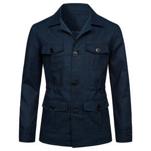 Nuova <span class=keywords><strong>Giacca</strong></span> Cargo Multitasche con Risvolto da <span class=keywords><strong>Uomo</strong></span>, Cappotto Casual in <span class=keywords><strong>Lino</strong></span> - Sehe Fashionbisou - Product Image 2