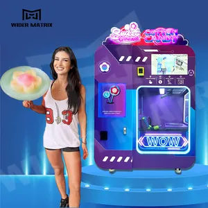 Comercial inteligente 32 Tipos Flor Floss Fazendo Automática Pintura De Açúcar Vending Machine Robot Com Super Touch Publicidade