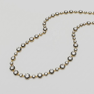 Collier à bulles en argent sterling 925 bicolore plaqué or 18 carats et bronze canon avec zircone cubique graduée - Product Image 2