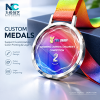 Médaille en cristal pour événement d'entreprise, médaille de récompense transparente gravée sur mesure pour les cérémonies