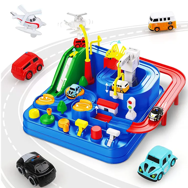 Bambini educativi Slot Rail Vehicle parcheggio City Rescue Track Race Car Adventure Toy