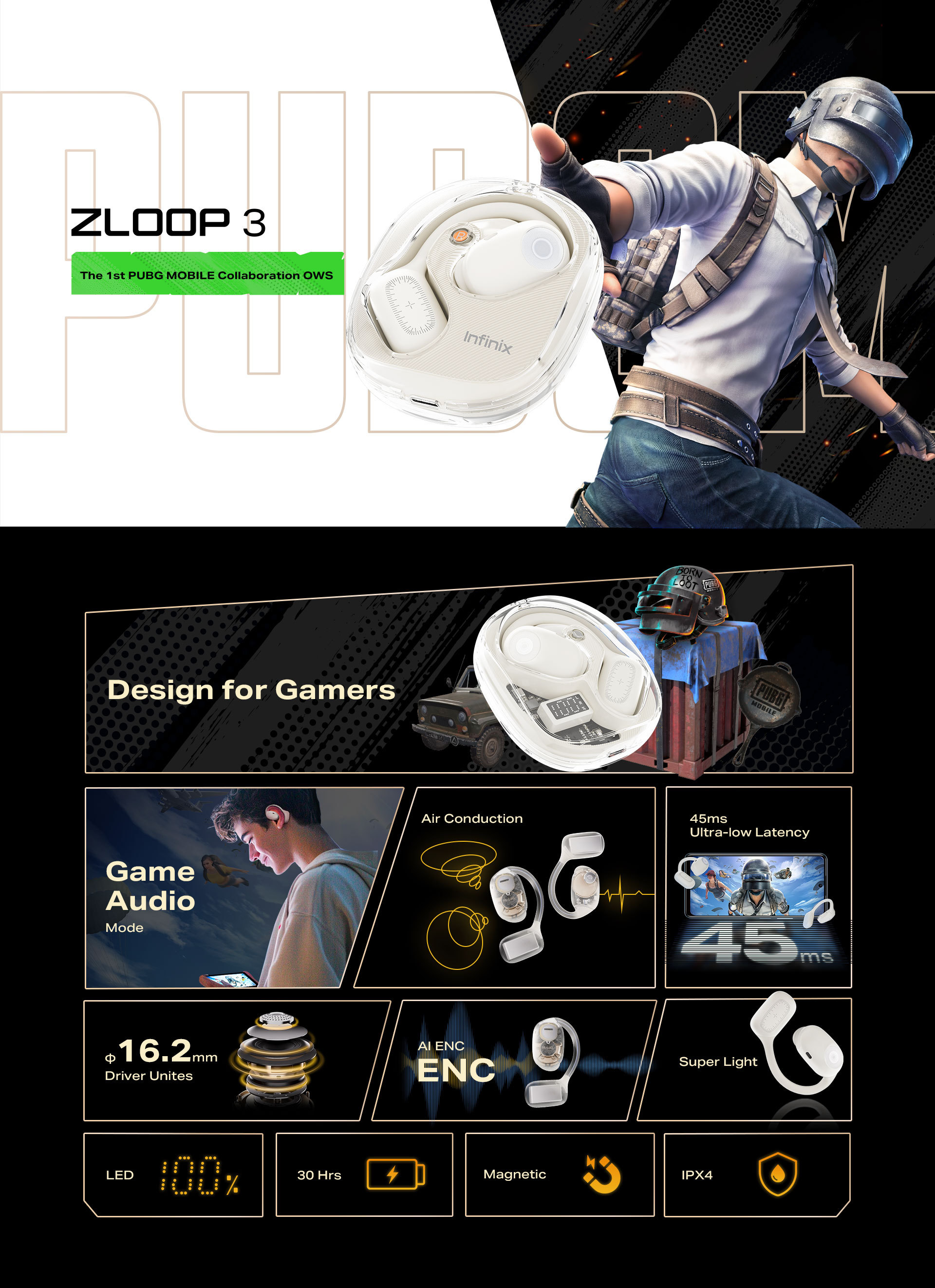 Infinix Zloop 3 XEO2P - Bluetooth Earbuds with LED Display