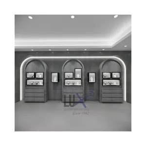 Lux Aangepaste China Fabrikant 3D Ontwerp Gehard Glas Ontwerp Sieraden Winkel Interieur, Winkel Meubels Voor Keten Winkel