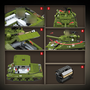 1175pcs Sherman M4A3 chúng tôi vừa xe tăng chiến đấu Panzer mô hình quân đội xe WW2 gạch đồ chơi xây dựng xây dựng khối đồ chơi thiết lập - Product Image 5