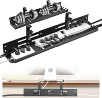 Barquette de gestion des câbles rétractable sous le bureau, sans perçage, longueur réglable de 43 à 76 cm