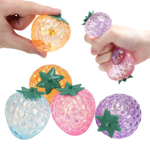 RJ New 12pcs/box Glitter Strawberry Maltose Squishy Squeeze Toy Slow Rise Stress Squeeze Toys for Kids Strawberry Squishy Toys - Product Image 4