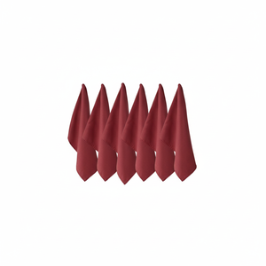 Collezione di strofinacci basici tinta unita in cotone tessuto piatto, Set piccolo, 18x28 ", rosso fienile, 6 pezzi | Importazioni di Design - Product Image 1