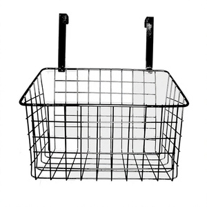 <b>Wall</b> Mounted Metal <b>Storage</b> Basket Rectangle 50x40x30cm <b>Hanging</b> Carbon Steel Minimalist Design for Behind Doors or <b>Walls</b> - Product Image 1