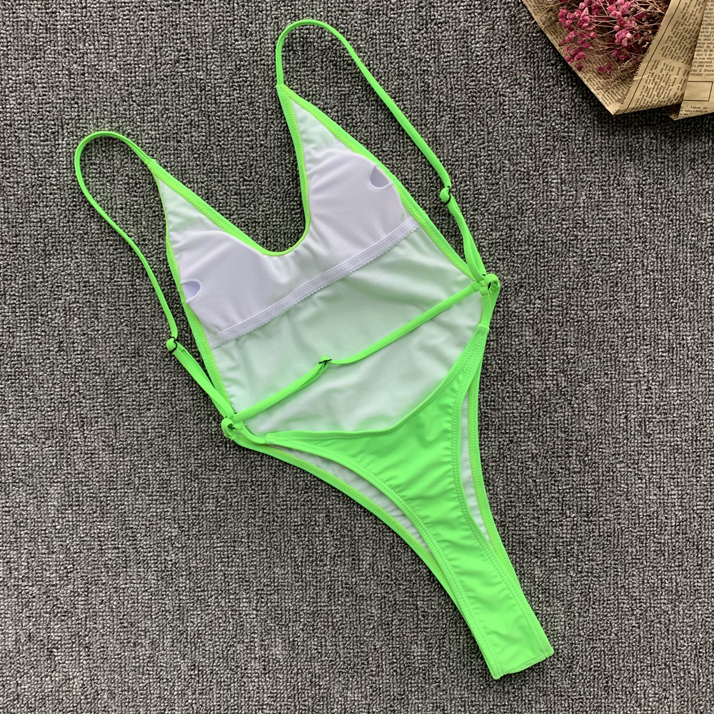 Perizoma verde costumi da bagno