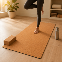Matras Yoga Gabus Alami Ramah Lingkungan Berkelanjutan Anti-Selip Anti-Mikroba Alas Karet Organik Grosir Pabrik OEM