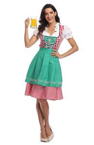 Costume Tradizionale Bavarese da Adulto per Oktoberfest Vestito Dirndl da Birraia Tedesca con Grembiule Cosplay TV e <span class=keywords><strong>Film</strong></span> per <span class=keywords><strong>Halloween</strong></span> - Product Image 3