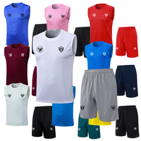 Pantalones Cortos Deportivos Personalizados con Logotipo para Adultos, Nuevo Diseño, Chaleco de Entrenamiento de Fútbol, 100% Poliéster, Transpirable y de Secado Rápido, Sin Mangas