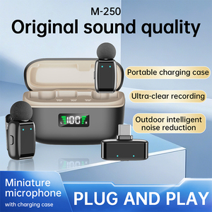 Wireless <strong>Microphone</strong> with case 2.4g <strong>Microphone</strong> Set Professional <strong>Microphone</strong> <strong>bluetooth</strong> for Interview Recording Phone - Product Image 2