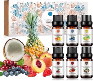 Pineapple, Peach, <strong>Blueberry</strong>, Strawberry, Cherry, Coconut Essential Oil Set for Diffuser, Humidifier, Candles, Soaps, <strong>Perfume</strong>
