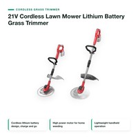 Tondeuse à gazon sans fil 21V, batterie lithium, débroussailleuse haute puissance, machine de désherbage pour jardin domestique avec pack de 10 cellules