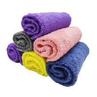 Serviette en microfibre douce en polaire corail 40x40cm 500gsm sans ourlet pour le detailing automobile, serviette en microfibre à poils longs et pelucheux