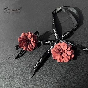 नई सिरेमिक प्लेट सुगंध सैशे लटकाए पत्थर के फूल रिबन प्राकृतिक आवश्यक तेल कार अलमारी कपड़े दराज रस्सी प्रकार - Product Image 6